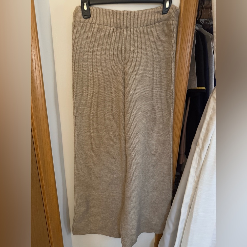Wide leg sweater pants.
